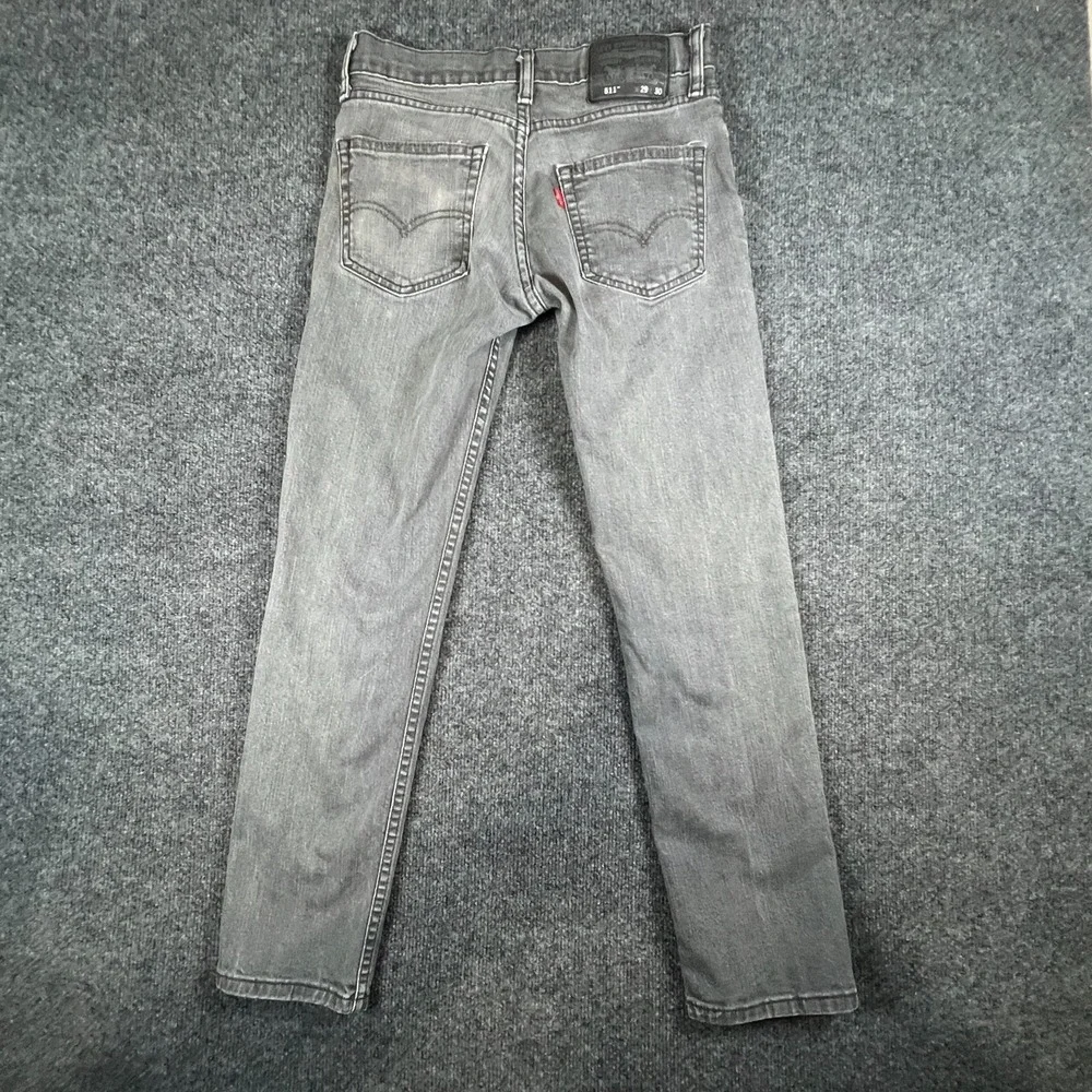 Levi's 511 Jeans Mens 28X28‎ Gray Denim Cotton Stretch Low Rise Slim Fit Travel